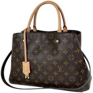 Louis Vuitton Montaigne MM Handbag, 2-Way, Monogram Brown, M41056, Women's